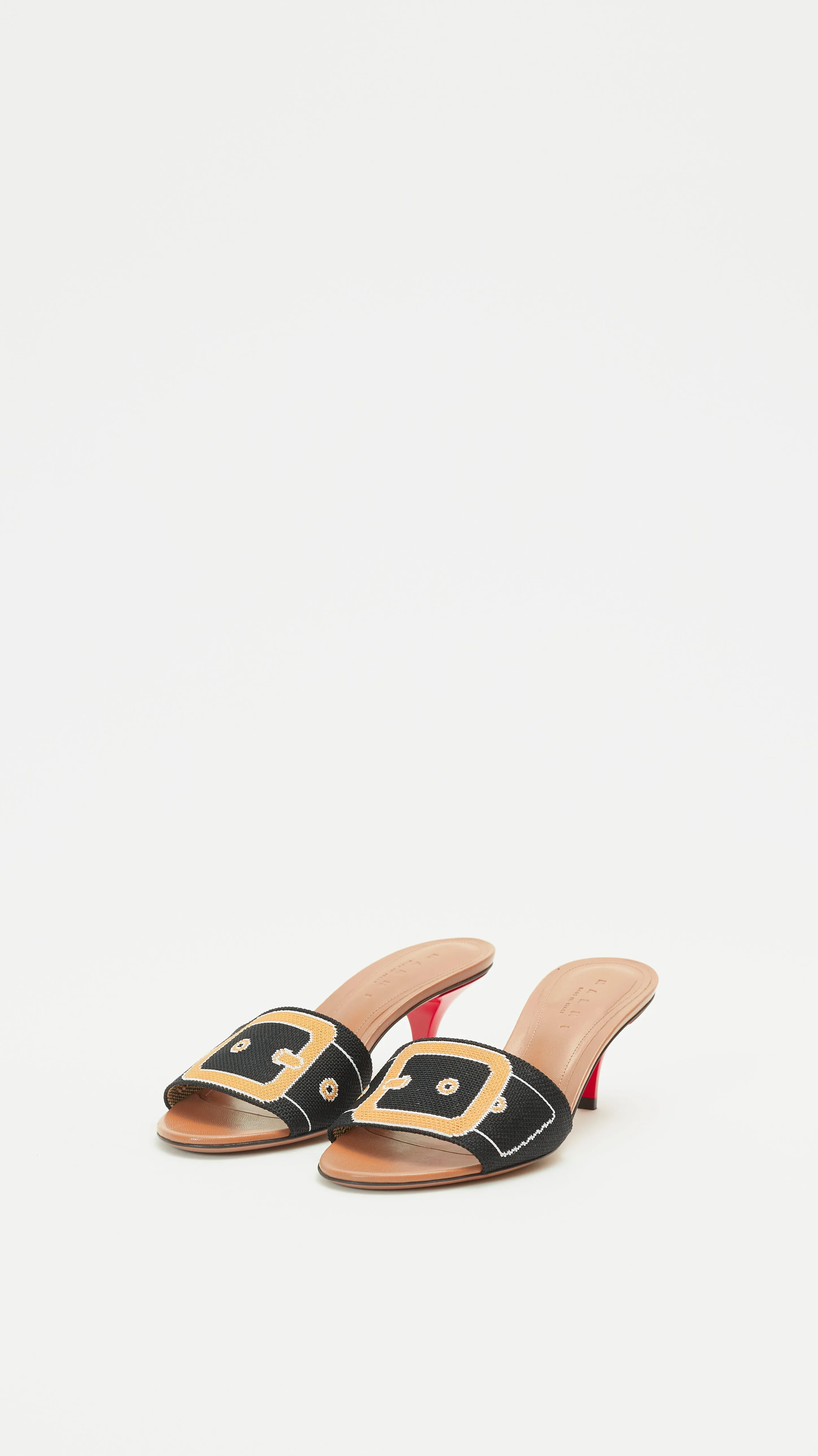 Trompe L'œil Jacquard Sandal in Black