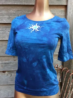 Turquoise and Blue Star Sale Basket Top