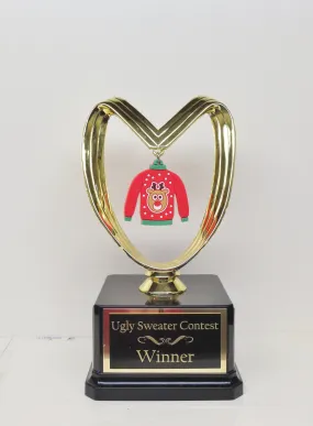 Ugly Sweater Trophy Contest Ugliest Reindeer Sweater Red Green Trophies Holiday Award Winner Holiday Christmas Trophy Decor Cookie Bake Off