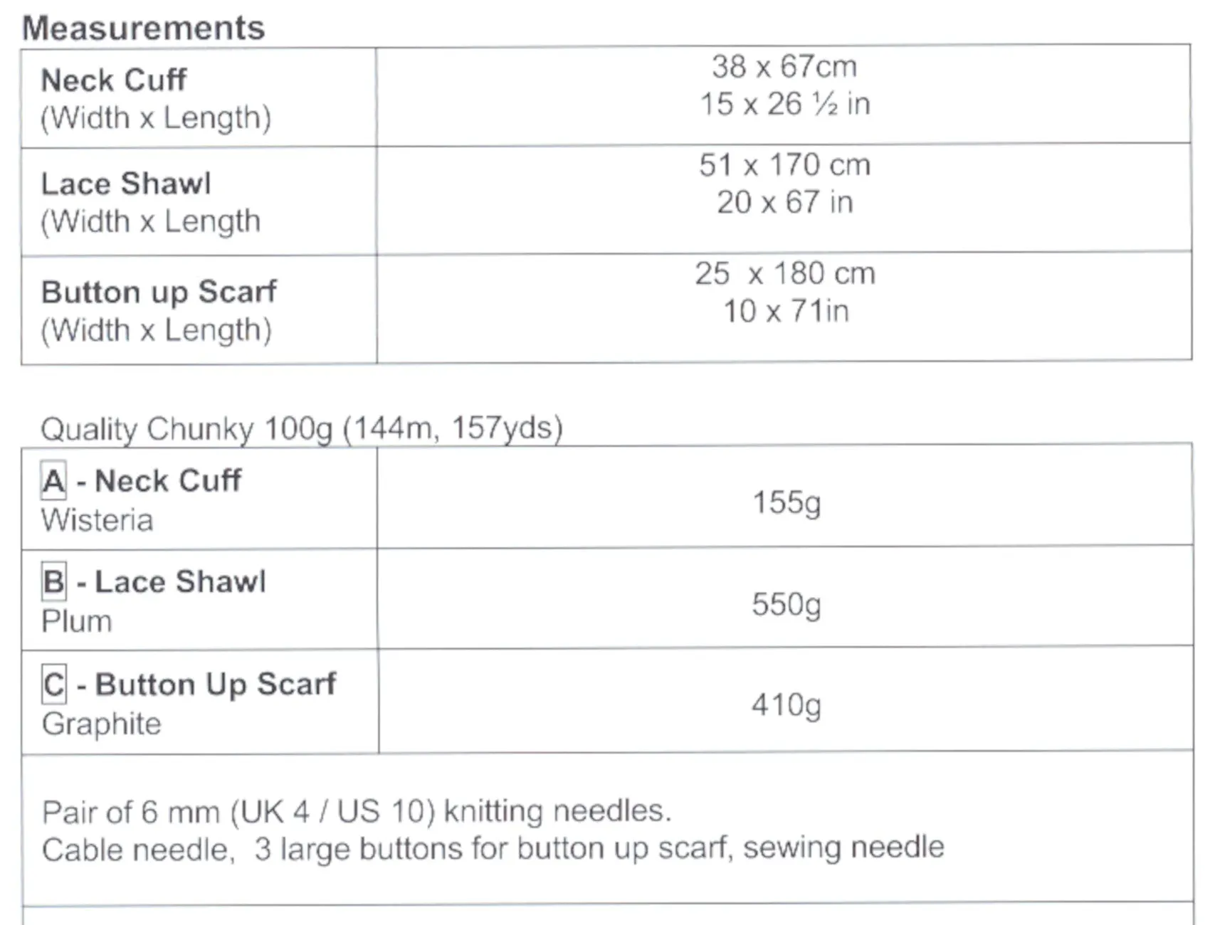 UKHKA 226 Chunky Knitting Pattern - Ladies Shawl & Scarf