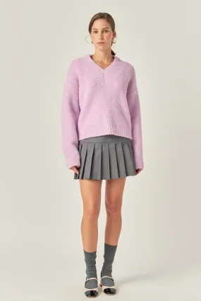 V Neck Knit Top