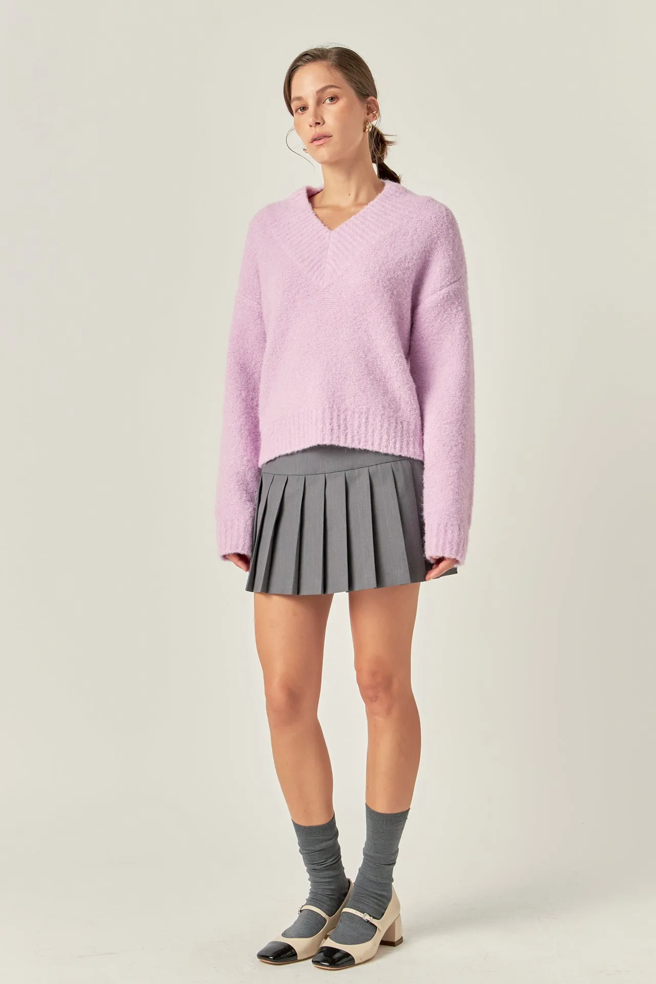 V Neck Knit Top