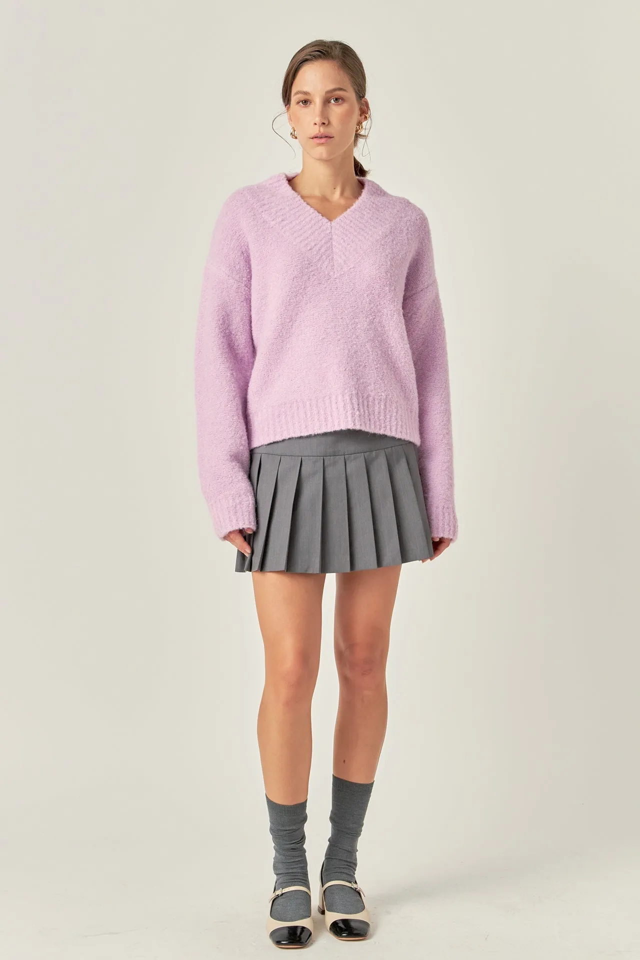 V Neck Knit Top