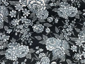 Vintage Flower - Printed Velvet Fabric