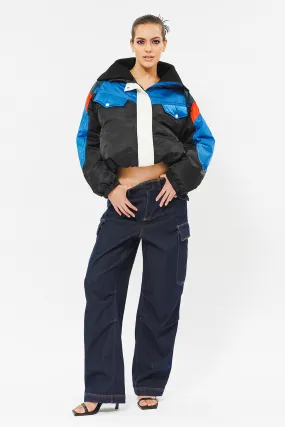 Vintage High-Waist Loose-Fit Cargo-Style Distressed Denim Jeans