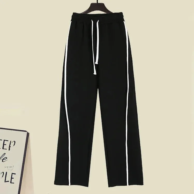 Vintage Love Heart Sweater Casual Pants Two Piece Set
