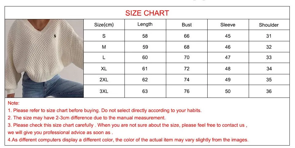 Voguable Pullovers Women Autumn Winter Sweaters Solid V-Neck Loose Casual Daily Basic Womens Knitted Turtleneck Long Sleeve Sweater