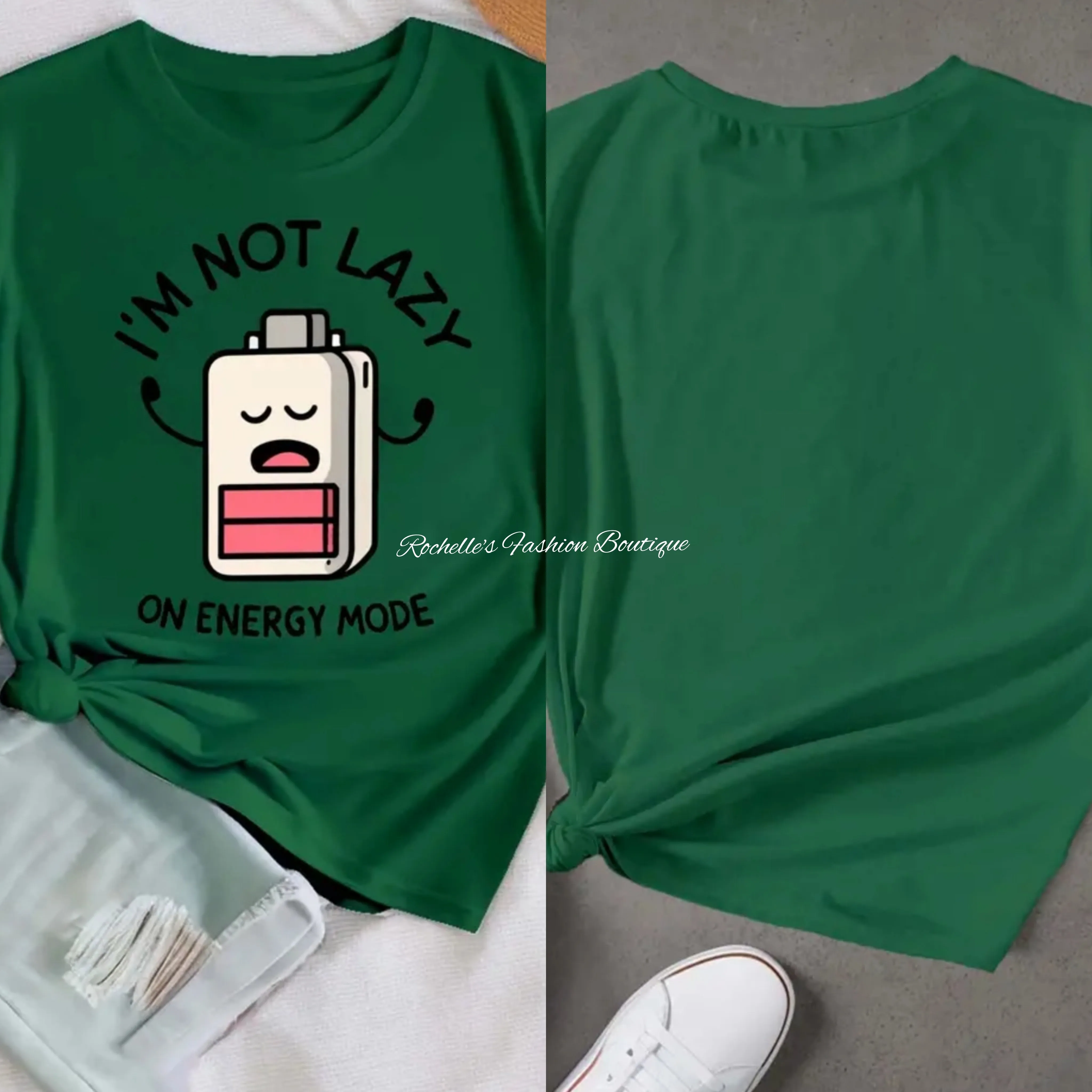 White I'M Not Lazy T-Shirt