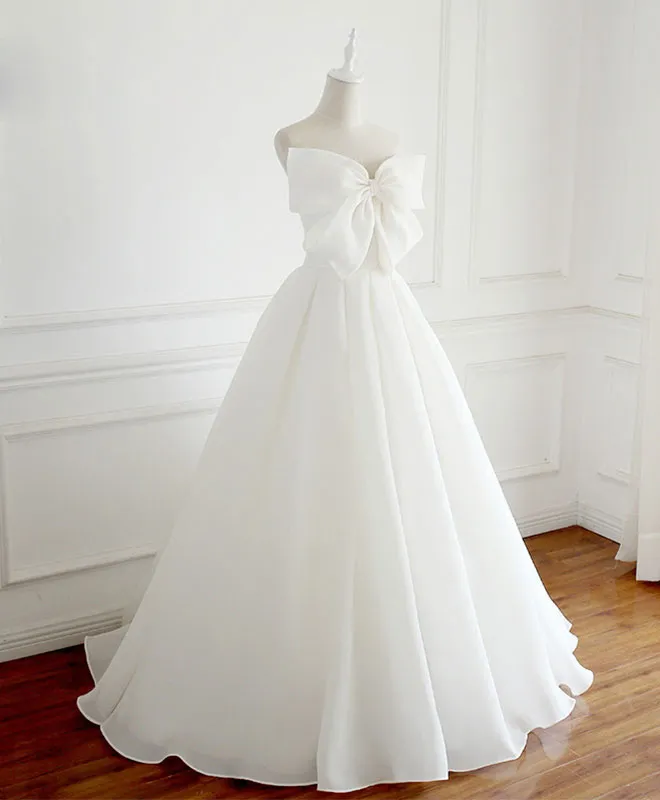 White Sweetheart  Long Prom Dress, White Formal Dress