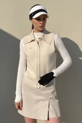 Wide Collar KNITZiip-up_Cream