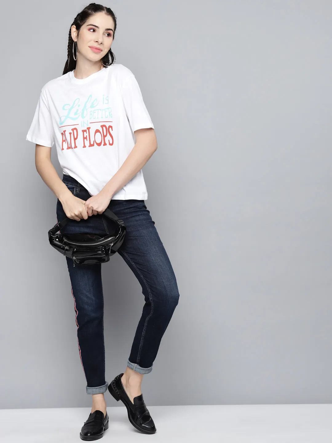 Women White Life-Is-Better-In-Flip-Flops T-Shirt