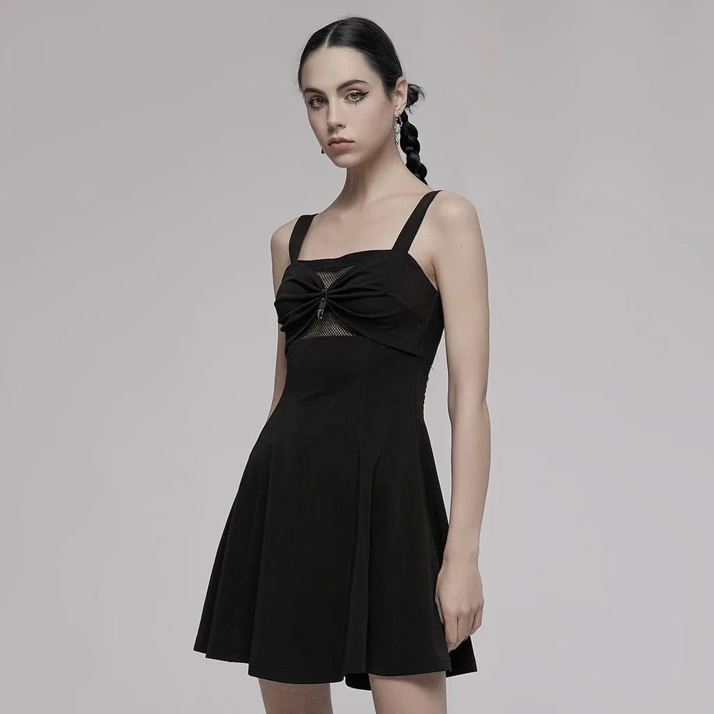 Women's Punk Bowknot Slip Dress