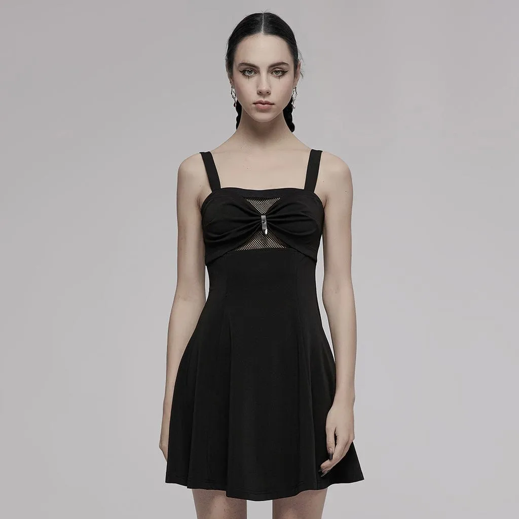Women's Punk Bowknot Slip Dress