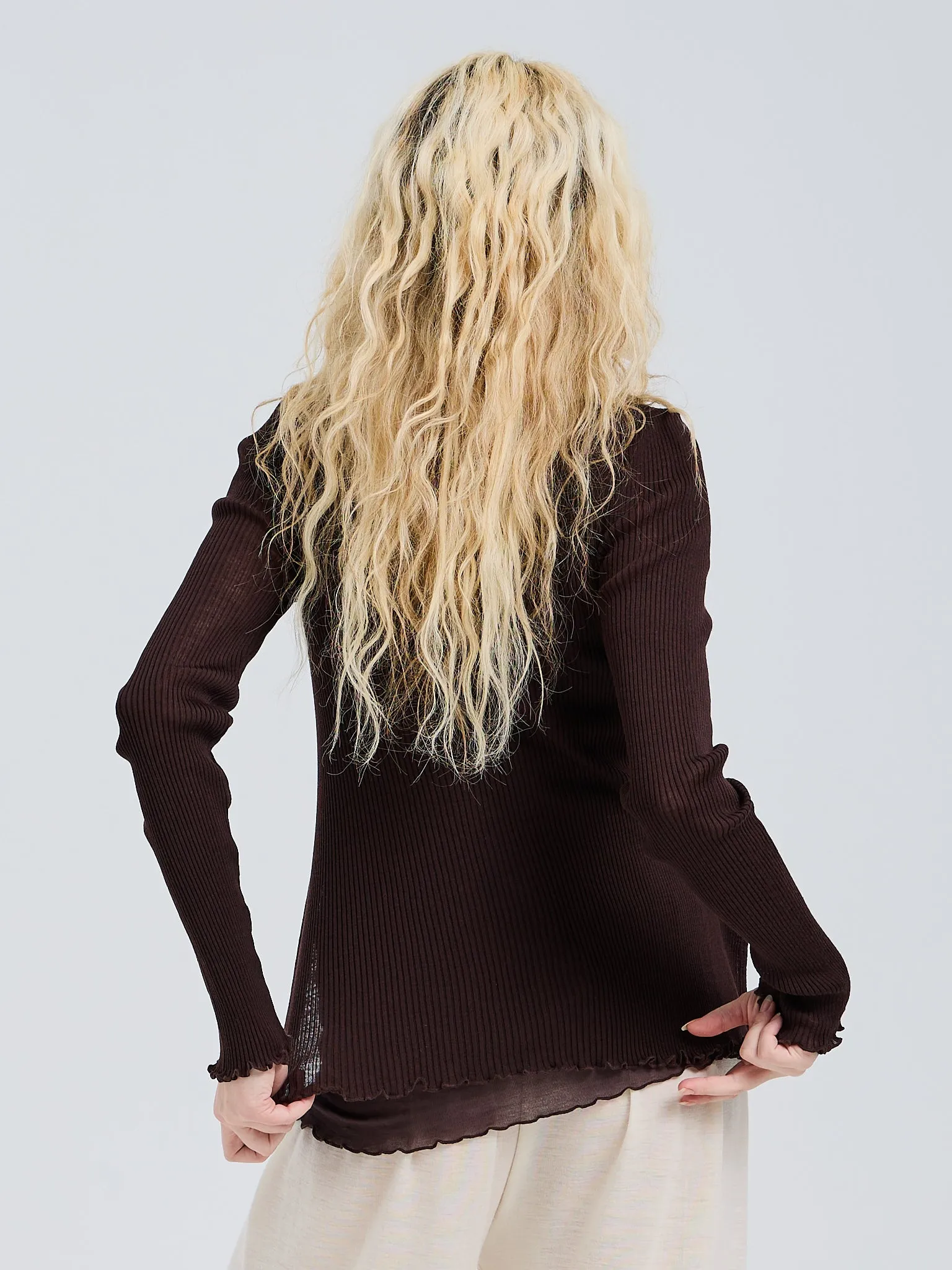 Woolen Cardigan | Merino wool - Dark Brown