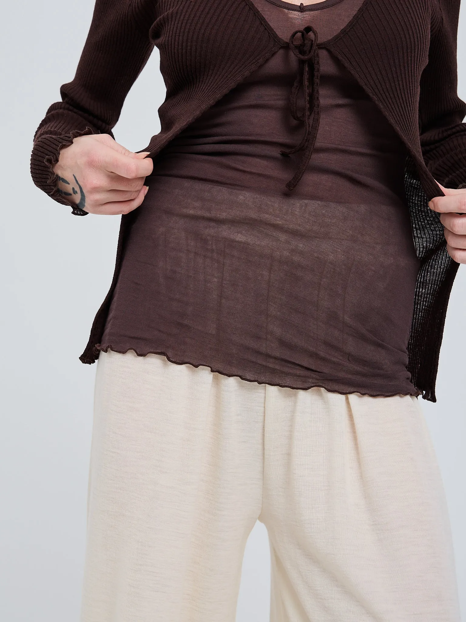 Woolen Cardigan | Merino wool - Dark Brown