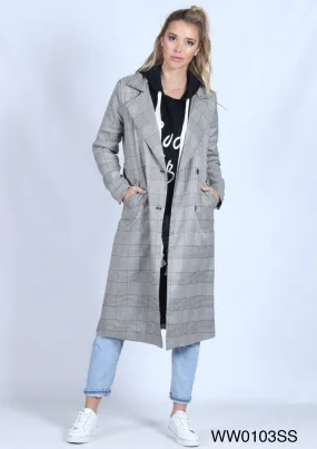 WW0103SS Check Print Trench Coat (Pack)
